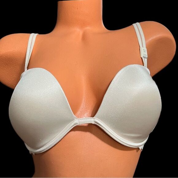 Victoria’s Secret Pink Date Plunge Push up Padded Multi-way bra Off White 32DD - Picture 4 of 7